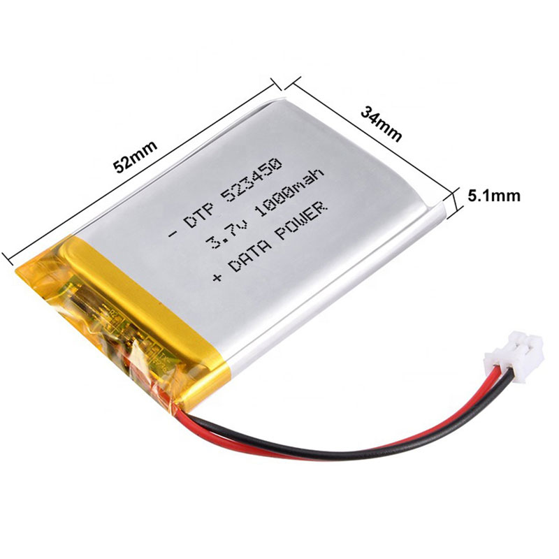 3.7 Volt 1000mAh Rechargeable Lipo Pouch Battery Custom Lithium Ion Polymer Battery Manufacturers