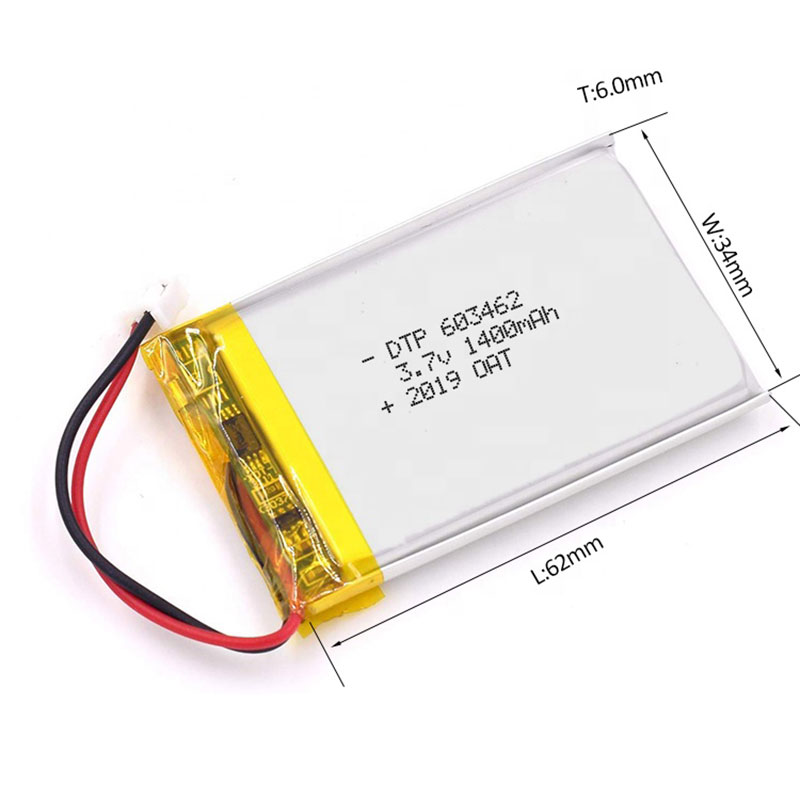DTP603462 3.7V 1400mAh Rechargeable Polymer Battery Custom Lipo Lithium Ion Pouch Battery Suppliers