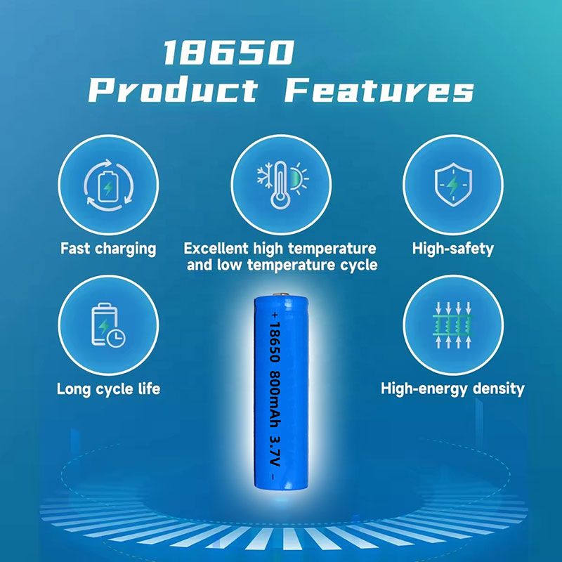 18650 800mAh Li Ion Battery Cell Rechargeable Cylindrical Lithium Ion Battery Supplier