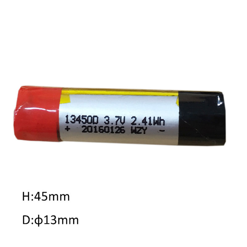 13450 650mAh 3.7v Li Ion Battery Cell Rechargeable Cylindrical Lithium Ion Battery