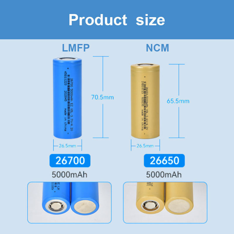 26700mAh 3.7v 5000mah Li Ion Battery Cell Rechargeable Cylindrical Lithium Ion Battery