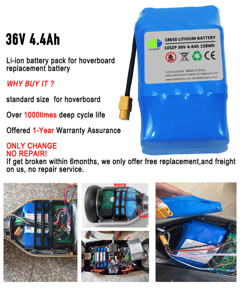 36 Volt 4.4Ah Li Ion Batteries Packs 36 v Rechargeable Lithium Ion Battery Pack